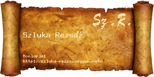 Szluka Rezső névjegykártya